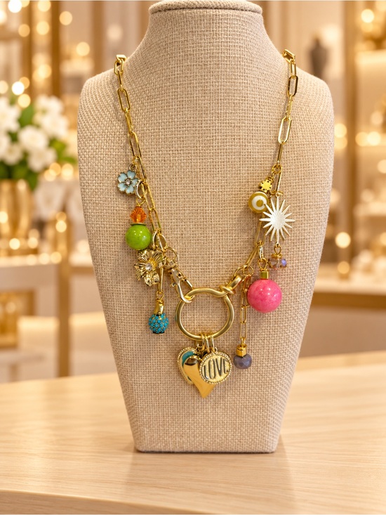 Jewelry - Colorful roulette charm necklace